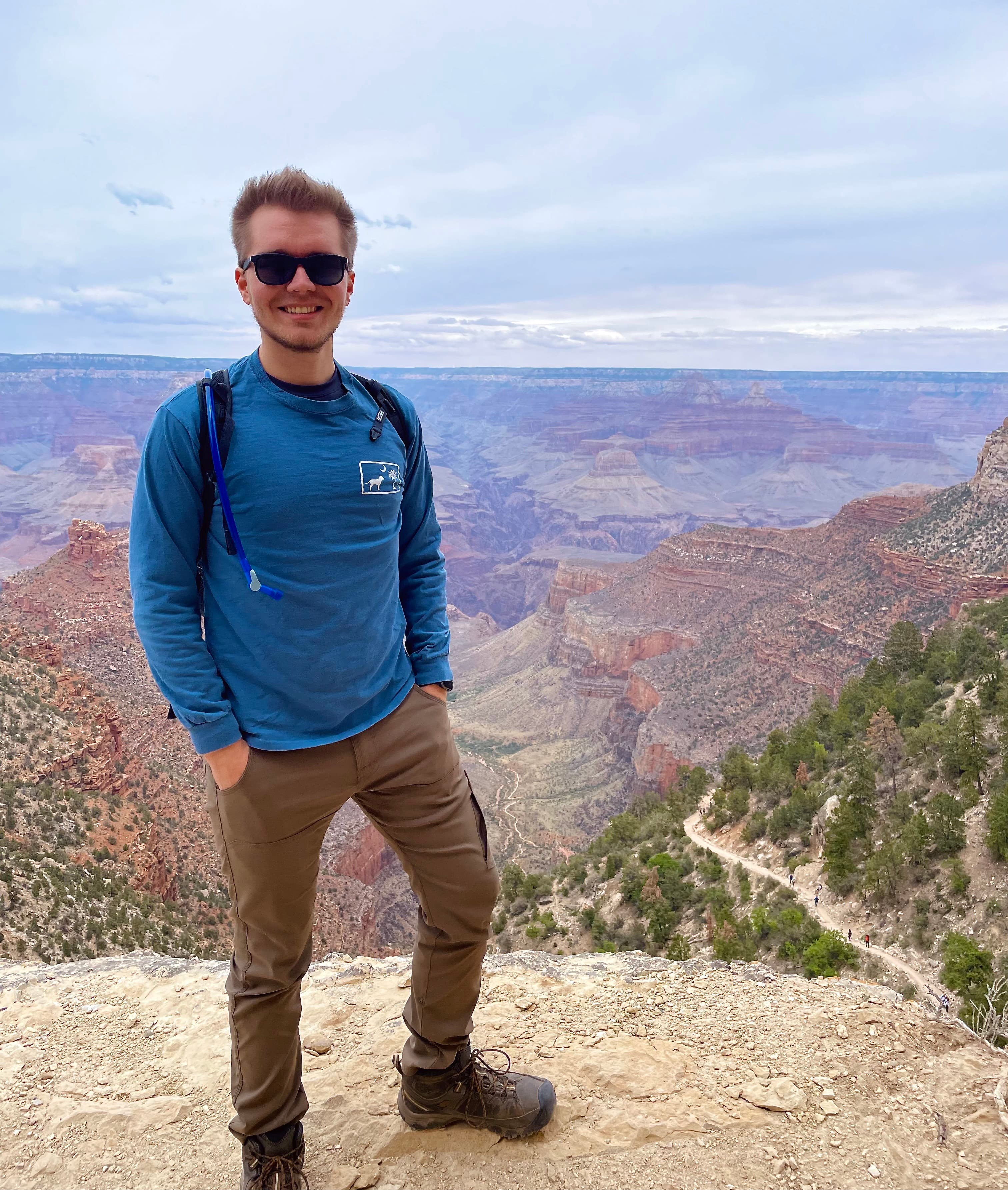 A photo of me hiking at the Grand Canyon